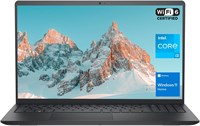 Ноутбук DELL Inspiron 3000 Series 3520, дисплей FHD 15,6 дюйма, процессор Intel Core i3-1215U, 8 ГБ ОЗУ, твердотельный накопитель PCIe 256 ГБ, устройство чтения карт SD, веб-камера, HDMI, Wi-Fi 6, Windows 11 Home, черный 1000003289