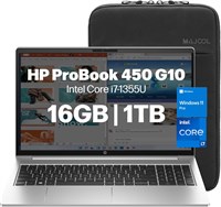 Ноутбук HP ProBook 450 G10 Business, 15,6-дюймовый дисплей FHD, ноутбук для дома и бизнеса, Intel i7 1355U (10 ядер), 16 ГБ ОЗУ, 1 ТБ SSD, веб-камера, клавиатура с подсветкой, Wi-Fi 6, Win 11 Pro HP BAG (UBGRADE) 1000003308