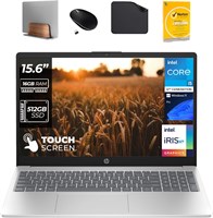 Ноутбук HP Business с сенсорным дисплеем 15,6 дюйма — Intel i5-1235U 12-го поколения, 16 ГБ ОЗУ, 512 ГБ SSD, Win11 Pro, веб-камера FHD, 1920 x 1080 (включает подставку для ноутбука 1st Wave + мышь + антивирус + коврик для мыши) 15-FD0005DX 1000003361