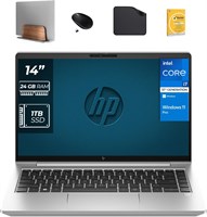 HP ELITEBOOK 640 G10 13-го поколения Core i7-1335U, дисплей 14", ОЗУ 24 ГБ, SSD 1 ТБ, Win11 Pro, камера FHD 720p (включает вертикальную подставку для ноутбука + беспроводную мышь + антивирус + коврик для мыши) 1000003471