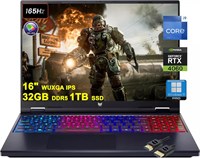 Игровой ноутбук Acer Predator Helios Neo 16 | 16-дюймовый WUXGA IPS 165 Гц (100% sRGB) | Intel 24-Core i9-14900HX | 32 ГБ DDR5 1 ТБ SSD | GeForce RTX 4060 8 ГБ | RGB-подсветка Killer AX1675i Win11Pro с аксессуаром DLCA 1000003482