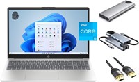 Ноутбук HP Daily Essential, 15,6-дюймовый FHD, 8-ядерный процессор Intel i3-N305 (Beats i5-1135G7), 8 ГБ ОЗУ, 256 ГБ SSD + 256 ГБ портативный SSD, FP-ридер, веб-камера, клавиатура, WiFi 6, комплект внешних накопителей 3-в-1, Win 11 1000003488