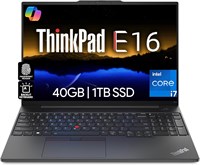 Оригинальный Lenovo ThinkPad E16, WUXGA 16" IPS, Intel 10 Core i7-1355U, 40 ГБ ОЗУ, 1 ТБ NVMe, сканер отпечатков пальцев, клавиатура с подсветкой, WiFi 6, Bluetooth, RJ-45, W11P, бизнес-ноутбук 1000003543
