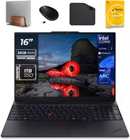 Ноутбук Lenovo AI Business ThinkPad E16 Gen3 — Intel Ultra 7-255H, 32 ГБ ОЗУ, 1 ТБ SSD, интегрированная графика, сканер отпечатков пальцев, Win11 Pro, EngAR (включает подставку для ноутбука 1st Wave + мышь + антивирус + коврик для мыши) 1000003585