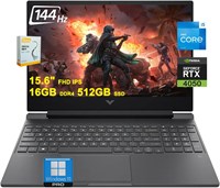 Игровой ноутбук HP Victus | 15,6-дюймовый FHD IPS 144 Гц | 8-ядерный процессор Intel i5-13420H (>i7-12650H) | 16 ГБ DDR4 512 ГБ SSD | GeForce RTX 4050 6 ГБ | Подсветка USB-C B&O Fast Charge Win11Pro с аксессуаром DLCA 1000003602
