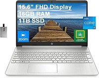 Ноутбук HP 15,6" FHD, Intel Core i5-1135G7 11-го поколения (Beats Intel i7-1065G7), 16 ГБ ОЗУ, 1 ТБ PCIe SSD, Intel Iris X Graphics, HD веб-камера, HDMI, Bluetooth, Win10, серебристый, USB-карта на 32 ГБ (обновленная) 1000003609