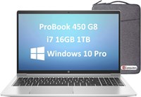 HP ProBook 450 G8 15,6" IPS FHD i7-1165G7, 16 ГБ ОЗУ, 1 ТБ PCIe SSD, бизнес-ноутбук 2021 года выпуска с четырехъядерным процессором Intel с подсветкой, Type-C, RJ-45, веб-камера, Windows 10 Pro, компьютерный кабель HDMI (обновленный) 1000003635