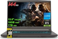 Игровой ноутбук MSI Thin 15 15,6" FHD IPS 144 Гц Intel 8-ядерный i5-12450H (Beats i7-11800H) 16 ГБ ОЗУ 1 ТБ SSD GeForce RTX 3050 с подсветкой USB-C Win11 с аксессуаром ICP 1000003643