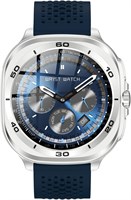 Swiss Military DOM7 Smartwatch 1.43" AMOLED, Bluetooth-звонки, многоязычность, отслеживание здоровья и спорта, беспроводная зарядка, 7 дней работы от аккумулятора, IP67, совместимость с iOS/Android, серебристая рамка с синим ремешком 1000003717