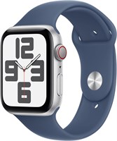 Apple Watch SE (2-го поколения) GPS + Cellular 40 мм умные часы с серебристым алюминиевым корпусом и джинсовым спортивным ремешком - M/L. Фитнес и трекеры сна, обнаружение столкновений, пульсометр, дисплей Retina 1000003730