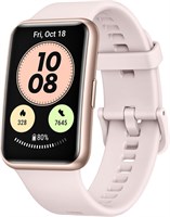Умные часы HUAWEI WATCH FIT с тонким корпусом, 1,64-дюймовым ярким AMOLED-дисплеем, быстрой анимацией тренировок, 10-дневным сроком службы батареи, определением насыщения кислородом, мониторингом сердечного ритма, цвет «Сакура-розовый», маленький 1000003821
