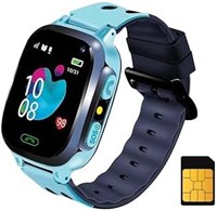 Умные часы для детей от 3 до 13 лет с LBS-трекером, звонками 2G, музыкой, камерой, сенсорным экраном, будильником и фитнес-трекером – 1,44-дюймовый IPS-дисплей для мальчиков и девочек (идеальный подарок на Рамадан и Ид для детей и подростков) (синие) 1000003841