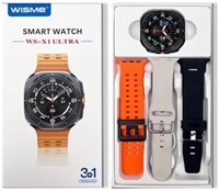 Умные часы WISME WS-X1 Ultra с 3 парами ремешков и зарядным кабелем, предназначенные для женщин и мужчин (оранжевые) 1000003850