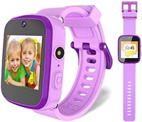 COOLBABY Умные детские часы в подарок для девочек, развивающие электронные игрушки, сенсорные умные часы, игрушки для детей от 3 до 10 лет, часы для малышей с двойной камерой HD, день рождения, Рождество, зарядка через USB (фиолетовый) 1000003903