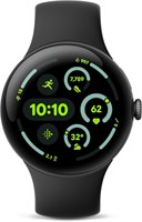 Google Pixel Watch 3 (45 мм) Последняя модель — Android Smartwatch, отслеживание сердечного ритма, Fitbit Advanced Running, Fitness Insights, 24-часовая батарея — Матовый черный алюминиевый корпус — Обсидиановый ремешок — Wi-Fi 1000003937