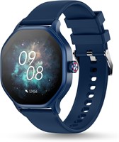 Pebble Hive 1,39-дюймовый HD-дисплей, Bluetooth-звонки, Health Suite, несколько циферблатов, полностью сенсорный экран, несколько спортивных режимов, мониторинг сна, будильник и уведомления — синий 1000003954
