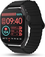 Смарт-часы Pebble Cosmos Vogue с дисплеем AMOLED 1,96 дюйма для мужчин и женщин, BT-звонки, несколько спортивных режимов, пульсометр, голосовой помощник с искусственным интеллектом, будильник и уведомления, цвет Jet Black 1000003994