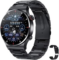 LIGE Smart watch ECG+PPG Bluetooth Call, Messege Notification, функция NFC, спортивные часы-трекер активности для мужчин, ISO и Android, с 2 ремешками из стали и силикона 1000004001
