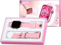 Modio MW09 Mini 36MM Smart Watch с 2 парами ремешков и беспроводным зарядным устройством для женщин и девушек розового цвета 1000004005