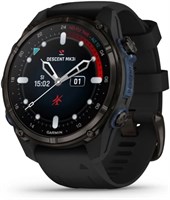 Garmin Descent Mk3i 43 мм Carbon Grey DLC Titanium Smartwatch с силиконовым ремешком, черный 1000004009