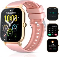 Garlo Smart Watch для мужчин и женщин, 1,85-дюймовый фитнес-трекер, монитор сердечного ритма/сна/шагомер, TFT HD Bluetooth, несколько спортивных режимов для спортзала, водонепроницаемые женские и мужские фитнес-часы для Android iPhone (розовые) 1000004041