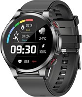 FUfIzu Ecg Smart Watch Blood Sugar, умные часы с уровнем глюкозы в крови, ЭКГ+ППГ фитнес-трекер с датчиком температуры тела, пульса, артериального давления, кислорода в крови, спортивные часы, черные, большие 1000004057