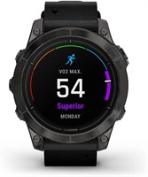 GARMIN EPIX PRO (GEN 2) SAPPHIRE EDITION - 47 ММ - CARBON GREY DLC TITANIUM С ЧЕРНЫМ КОЖАНЫМ РЕМЕШКОМ (ПЛЮС ЧЕРНЫЙ СИЛИКОНОВЫЙ РЕМЕШОК) 1000004101