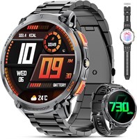 Умные часы Haulvean Milit?rische Smartwatch для мужчин с Bluetooth Anrufen, HD-дисплеем 1,85 дюйма, аккумулятором 730 мАч, IP68. Фитнес-трекер со светодиодной подсветкой, круглосуточной частотой 7 дней в неделю, Schlafmonitoring, с Android и iOS 1000004139