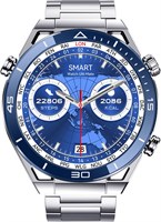 Умные часы DT Ultra Mate 1,5-дюймовый AMOLED Qibla Kaaba Direction Smartwatch Спортивный фитнес-шагомер Трекер сна Совместимость с Android и iOS Мужчины Hands-Free Звонки (серебристо-синий) 1000004145