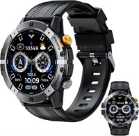 CUBOT Military Rugged Smart Watch для мужчин, 1,52-дюймовый TFT-экран, круглый циферблат, трекер активности для спорта/здоровья и фитнеса с возможностью звонков по Bluetooth, водонепроницаемый, функция AI Voice, поддержка Android/iOS C29 Black 1000004161