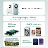 HONOR X9c Smart 5G 8+256 ГБ, 120 Гц 6,8-дюймовый дисплей, устойчивый к падениям, царапинам, водонепроницаемый смартфон, Moonlight White - версия для ОАЭ 1000004174