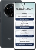 Смартфон Realme 14 Pro 5G | 12 ГБ ОЗУ 256 ГБ ПЗУ | 6,77-дюймовый 120 Гц OLED | 50-мегапиксельная камера OIS | 6000 мА·ч | Android 15 | Водонепроницаемость IP69 | Две SIM-карты | Гарантия 12 мес | Версия для Ближнего Востока (серая замша) 1000004415