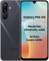 Samsung Galaxy M16 5G (Thunder Black, 6 ГБ ОЗУ, 128 ГБ памяти) | Две SIM-карты | MediaTek Dimensity 6300 | Тройная камера 50 МП | Аккумулятор 5000 мАч | Дисплей sAMOLED FHD+ | 6 лет обновлений безопасности 1000004416