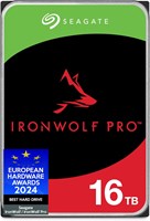 Seagate IronWolf, Pro 16 ТБ, внутренний жесткий диск корпоративного класса для NAS – CMR 3,5 дюйма, SATA 6 ГБ/с, 7200 об/мин, кэш 256 МБ для RAID NAS – упаковка без разочарований (ST16000NTZ01) 1000004761