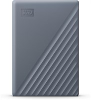 Жесткий диск WD My Passport емкостью 2 ТБ, серый, USB C, USB A, exFAT, защита паролем, аппаратное шифрование, работает со значком Chromebook-WDBWML0020BGY-WESN 1000004767