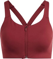 adidas Женский HZ1516 TLRDIM LUX ZIP Бордовый бюстгальтер SHARED, 30 / D 1000004803