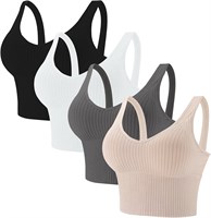 GraGra Comfy Cami Bra для женщин, укороченный топ из 4 частей для йоги, удлиненный мягкий бюстгальтер для дома, укороченный спортивный топ без рукавов для женщин (один размер) 1000004807