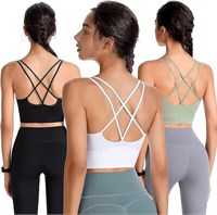 Женский спортивный бюстгальтер KASTWAVE Cross Back — укороченный топ для йоги с подкладкой, майка без косточек для тренировок с низкой ударной нагрузкой, дизайн с бретелями крест-накрест 1000004817