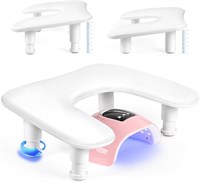 YOUWE7 Подставка для маникюра для мастера по маникюру: U-образная регулируемая подставка для ногтей - белая искусственная кожа Подставка для рук для маникюра Подушка для акриловых ногтей и различных видов нейл-арта 1000004945