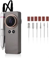 NALACAL Cordless Nail Drill Professional 35000 об/мин, аккумуляторная электрическая пилочка для ногтей, электронная пилка для снятия акрилового геля, портативная электронная пилка с набором насадок для маникюра, серебристая 1000004955