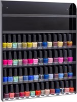 Настенная стойка для лака для ногтей MyGift Black Premium из акрила, 6-уровневый органайзер для хранения полок - вмещает до 102 флаконов лака для ногтей 1000004956