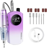 SYOSI Professional Nail Drill 35000 RPM, электрическая аккумуляторная шлифовальная машинка для акрила с 6 металлическими насадками для сверления ногтей, инструменты для маникюра и педикюра для акрилового геля своими руками для маникюра и педикюра Carve Po 1000004987