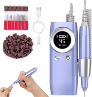 Azonee Electric Nail Drill, Professional 45000 RPM Nail Drill, для маникюра с ЖК-дисплеем, Sander Nail, перезаряжаемый маникюрный станок, электрическая беспроводная дрель для гелевых ногтей для маникюрного салона Home 1000005084