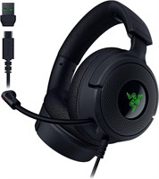 Проводная игровая гарнитура Razer Kraken V4 X: кардиоидный микрофон - амбушюры из пены с эффектом памяти - подсветка Chroma RGB - кабели типа C и типа A - для ПК, Mac, PS5, Nintendo Switch, Steam Deck, смартфона - черный 1000005204