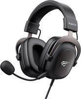 Игровые наушники Havit GAMENOTE H2002D с 53-мм объемным звуком, съемным микрофоном на 360°, регулируемым оголовьем, амбушюрами из протеиновой кожи, шумоизоляцией, проводным разъемом 3,5 мм для ПК, PS4, PS5, Xbox и мобильных устройств 1000005309