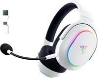 Беспроводная игровая гарнитура Razer Barracuda X Chroma: 2,4 ГГц беспроводная и Bluetooth, легкая, Chroma RGB, 40-миллиметровые динамики, кардиоидный микрофон, аккумулятор на 70 часов, для ПК, Mac, PS5, Switch, смартфона - белый 1000005317