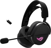 Игровая гарнитура ASUS ROG Pelta Wireless RGB (ROG SpeedNova, Bluetooth, 2,4 ГГц, USB-C, 50-миллиметровые мембранные динамики ROG Titanium, 10-миллиметровый сверхширокополосный подвесной микрофон, легкий вес 309 г, Aura Sync RGB) 1000005213