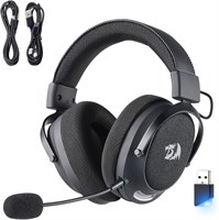 Беспроводная игровая гарнитура Redragon H858 с 3 режимами, объемный звук 7.1, 53-мм динамики, амбушюры из пены с эффектом памяти, съемный микрофон с функцией шумоподавления, полноразмерные наушники, подходят для мобильных устройств, ПК/PS5/NS 1000005328