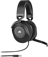 Игровая гарнитура Corsair HS65 SURROUND с амбушюрами из искусственной кожи и пеной с эффектом памяти, совместимость с разными платформами, цвет карбон, черный, один размер 1000005332