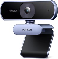 Веб-камера UGREEN 1080P с микрофоном, USB HD, потоковая камера 1080P/30 кадров/с, 720P/60 кадров/с, с автоматической коррекцией освещенности, двумя микрофонами с шумоподавлением, для Skype/Facebook/Youtube, для ноутбука/настольного компьютера, серая 1000005342
